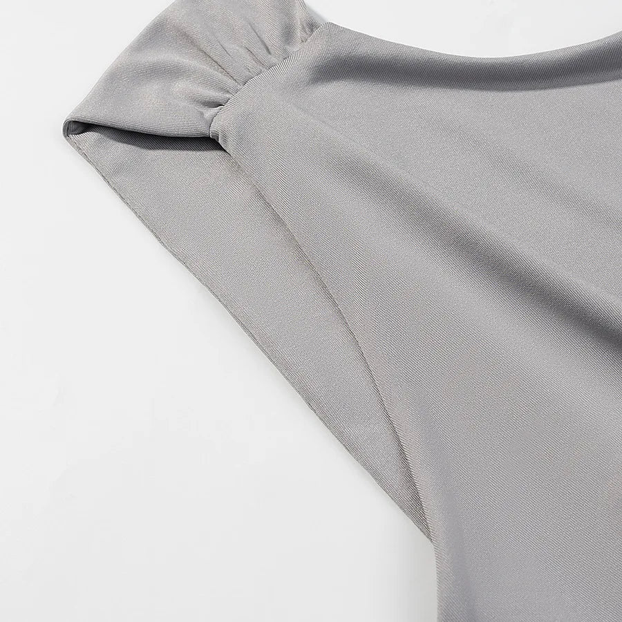 Voguable  Sexy Backless Top And  Skirt Set Fashionable Versatile Street Style Women's Casual Sportswear Suitable for All Seasons voguable