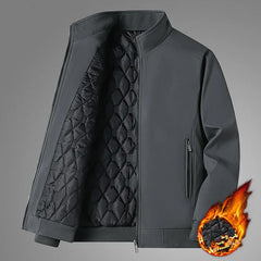 Winter Fleece Thick Jacket Men Warm Grey Windbreaker Fur Collar Coat Plus Size High Quality Brand Fashion Winter Lamb Wool Parka voguable