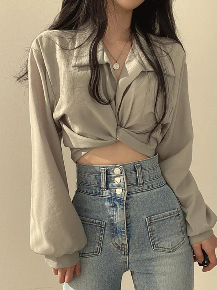 Voguable  Harajuku Women Blouse Fashion Streetwear Sexy Ladies Blouse White Summer Sexy Bow Tie Crop Top Korean Tunic Bandage shirt voguable