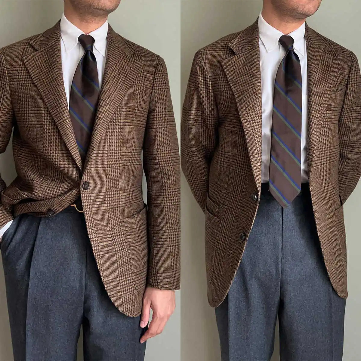 Voguable  Casual Men's Suit 2 Pieces Blazer Pants Bow Collar Single Breasted Buckle Work Wear Bussiness Wedding voguable