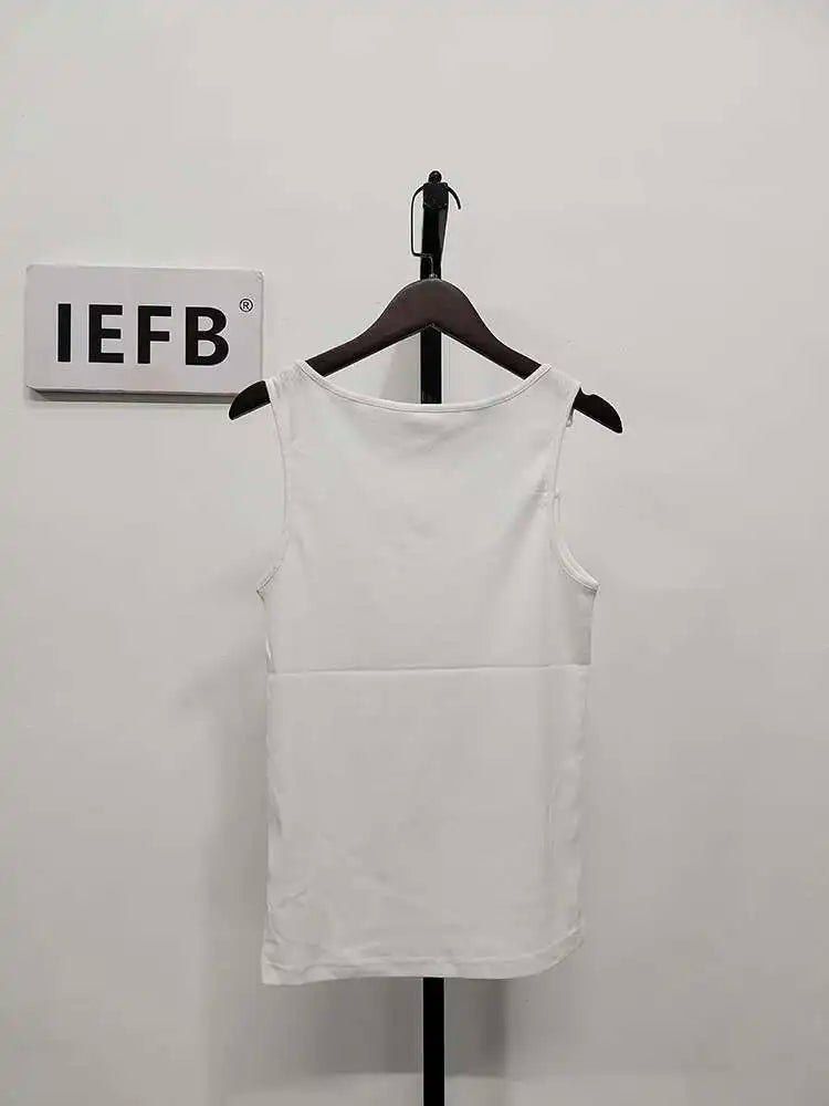2025 New Fashion Male Vest Patchwork Personality Sleeveless Top Men's Solid Color Slim T-shirt Spring Trendy 9A8204 voguable