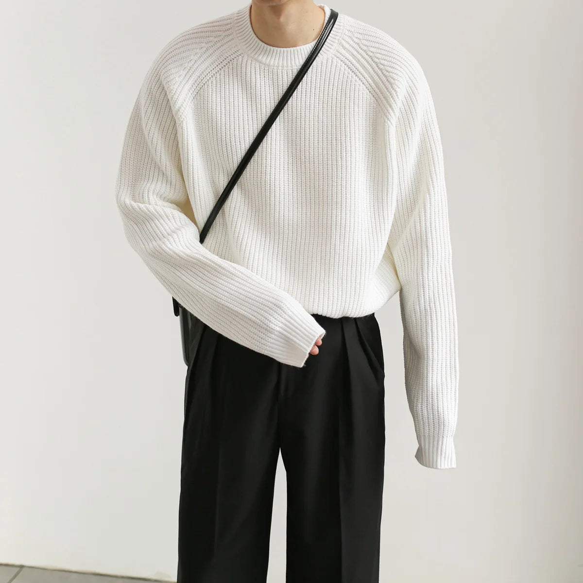 Autumn Clothing Men's Knitted Light Luxury Pullovers Sweater Casual Solid Color Vintage Loose O Neck Long Sleeve Knitwear New voguable