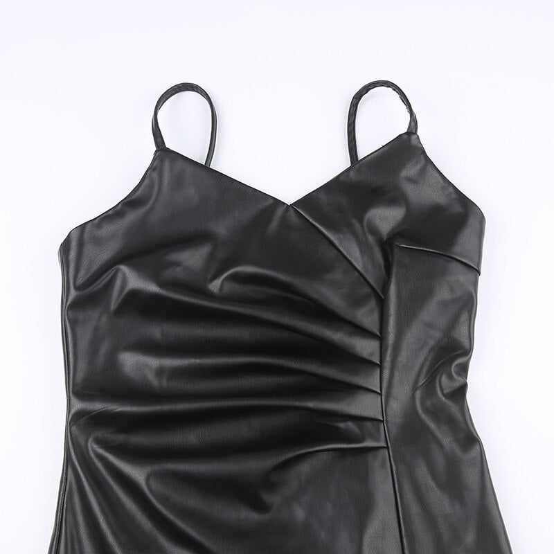 Black Asymmetrical V-Neck Long Party Dress mysite