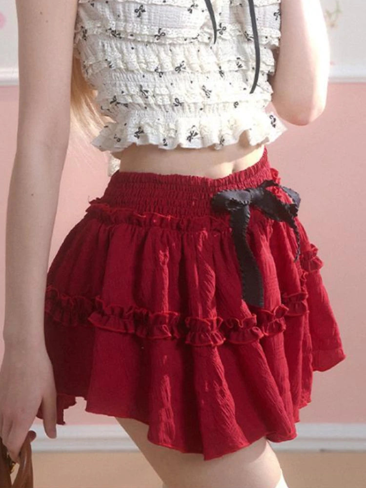 Voguable Summer Japanese Style Kawaii Cake Skirt Women Lolita Sweet Cute Y2k Mini Skirt Hot Girls 2000s Slim Korean Fashion Clothing Chic voguable