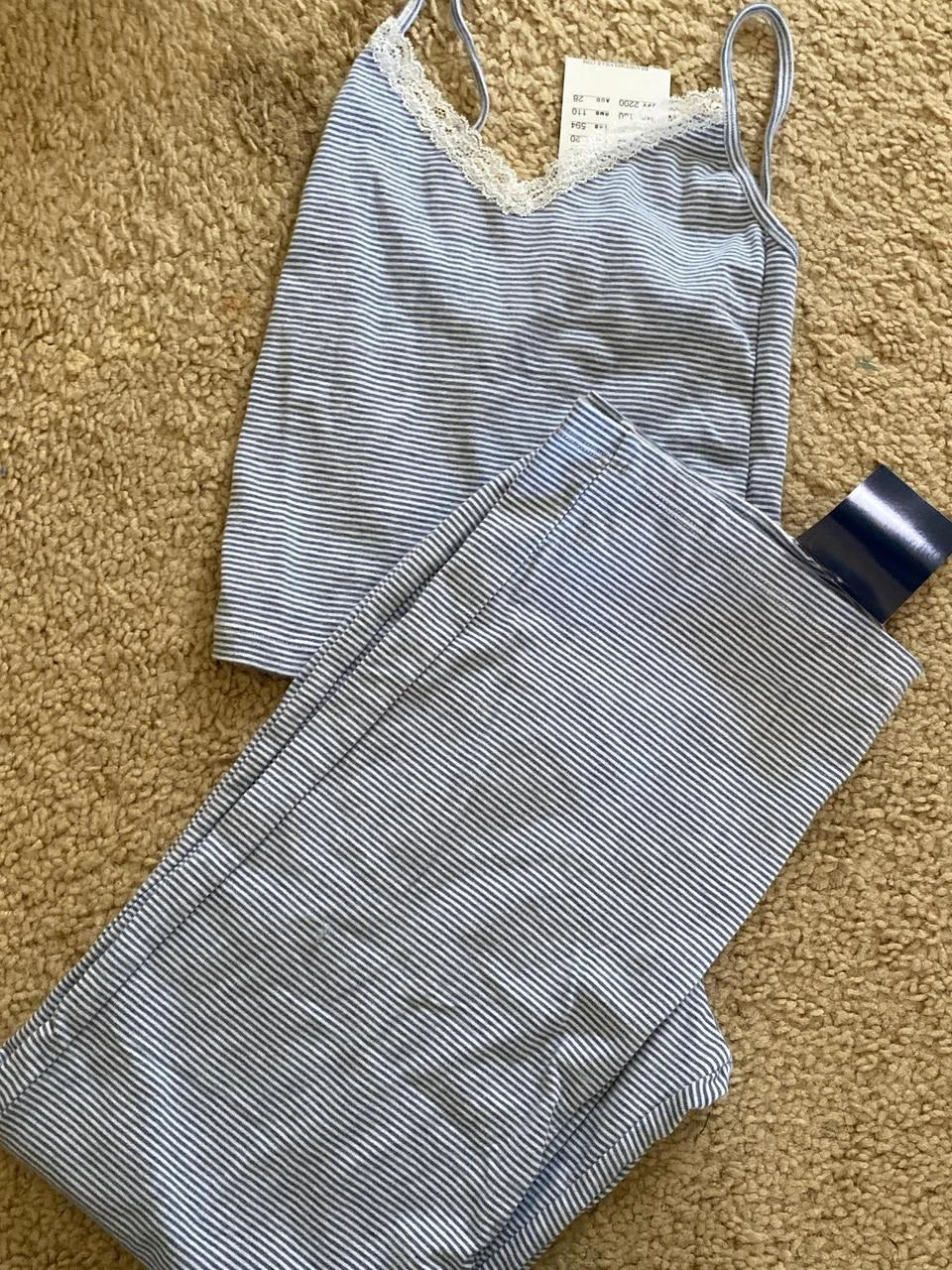 Skull Print Gray Vest Pants 2 Pieces Set Pajama Woman Sleeveless Slim Tank Top High Waist Straight Long Pant Cotton Vintage Sets voguable