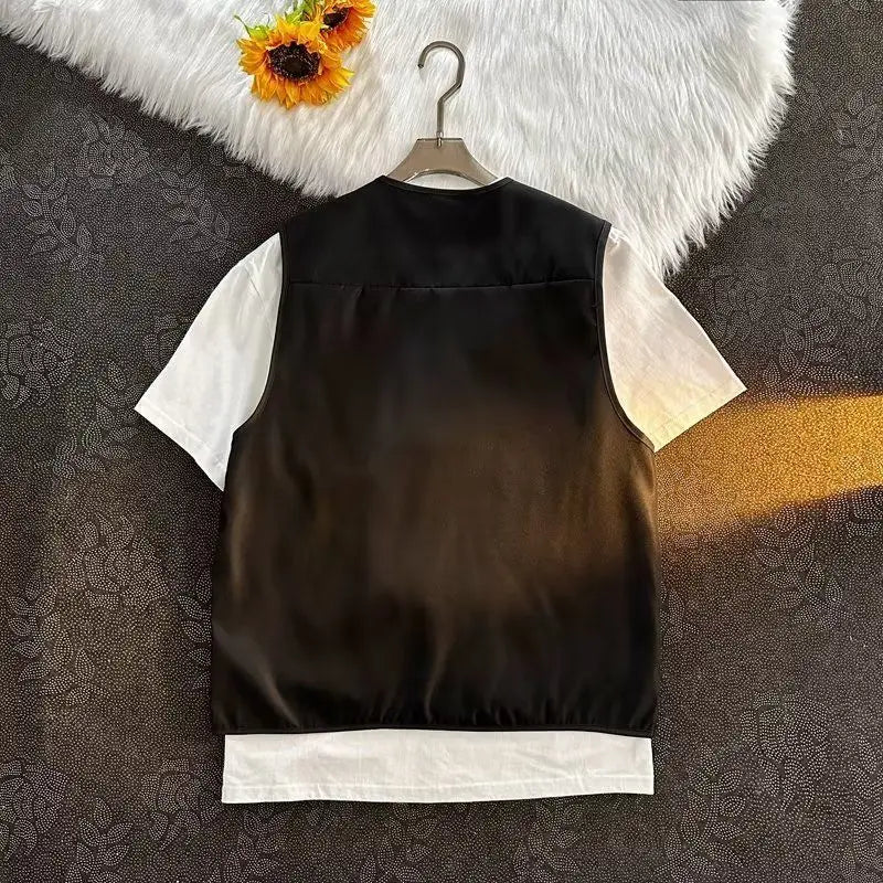 Voguable  Japanese Cargo Multi Pocket Camisole Vest Cardigan for Men's Summer Oversized Tank Top Punk Streetwear Zipper Waistcoat voguable