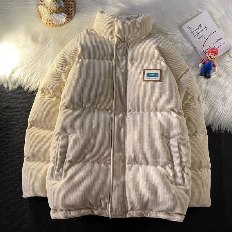 Harajuku Men's Warm Parkas Winter Coat Corduroy Cotton Oversize Male Winter Jackets Windbreaker Padded Coat Woman Parkas gotmes-shop