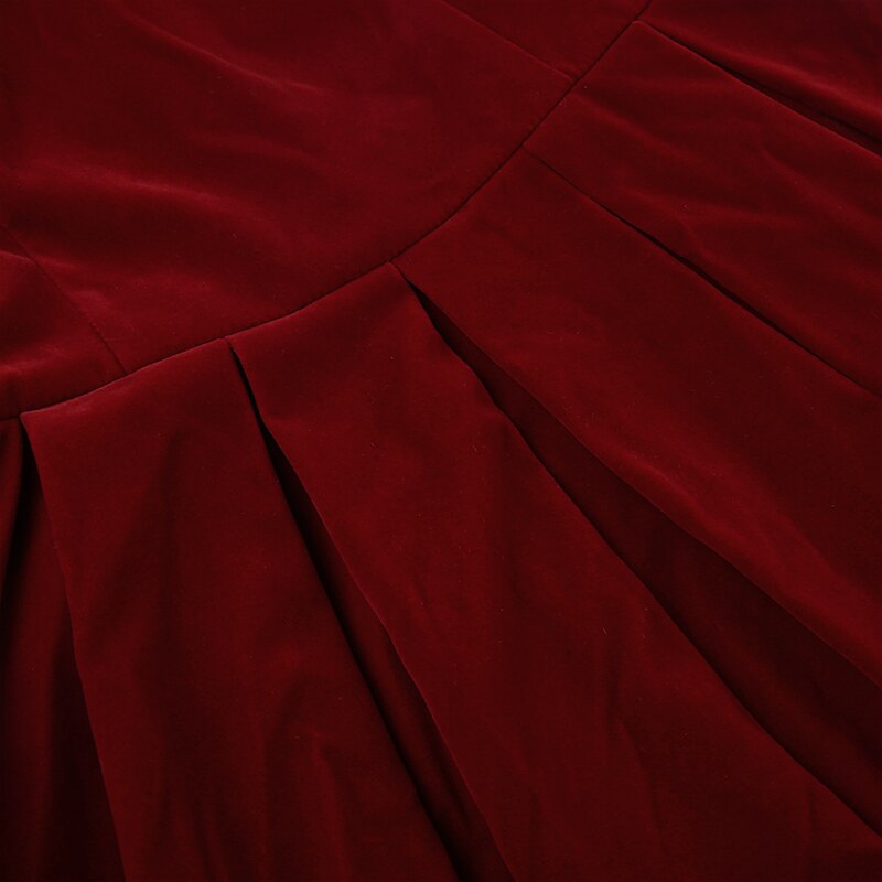 Red Strap Ruched Off-Shoulder Evening Party Dress mysite