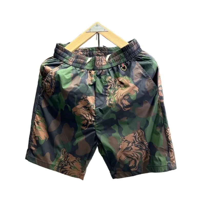 Voguable  Summer Camouflage Printed Casual Shorts for Men Trendy Stylish Sporty Cropped Pants for Youth Beach Shorts Basketball Shorts Men voguable