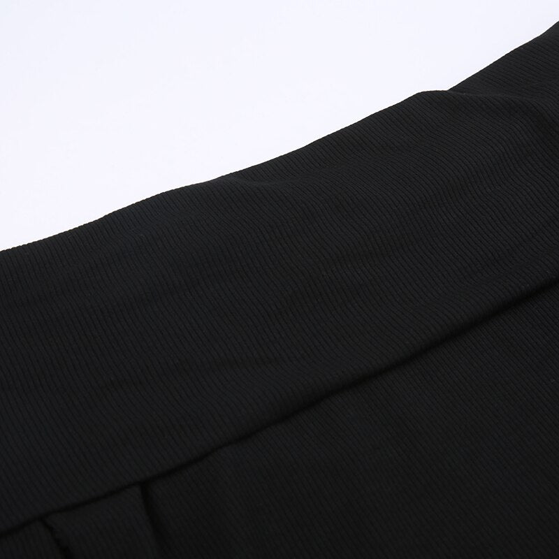 Black Knitted Off-Shoulder Long Dress mysite