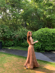 2025 Women's Dress, Summer Checkered Printed Sleeveless Long Dress, Round Neck, Large Swing, Elastic, Slimming A-Line Dress voguable