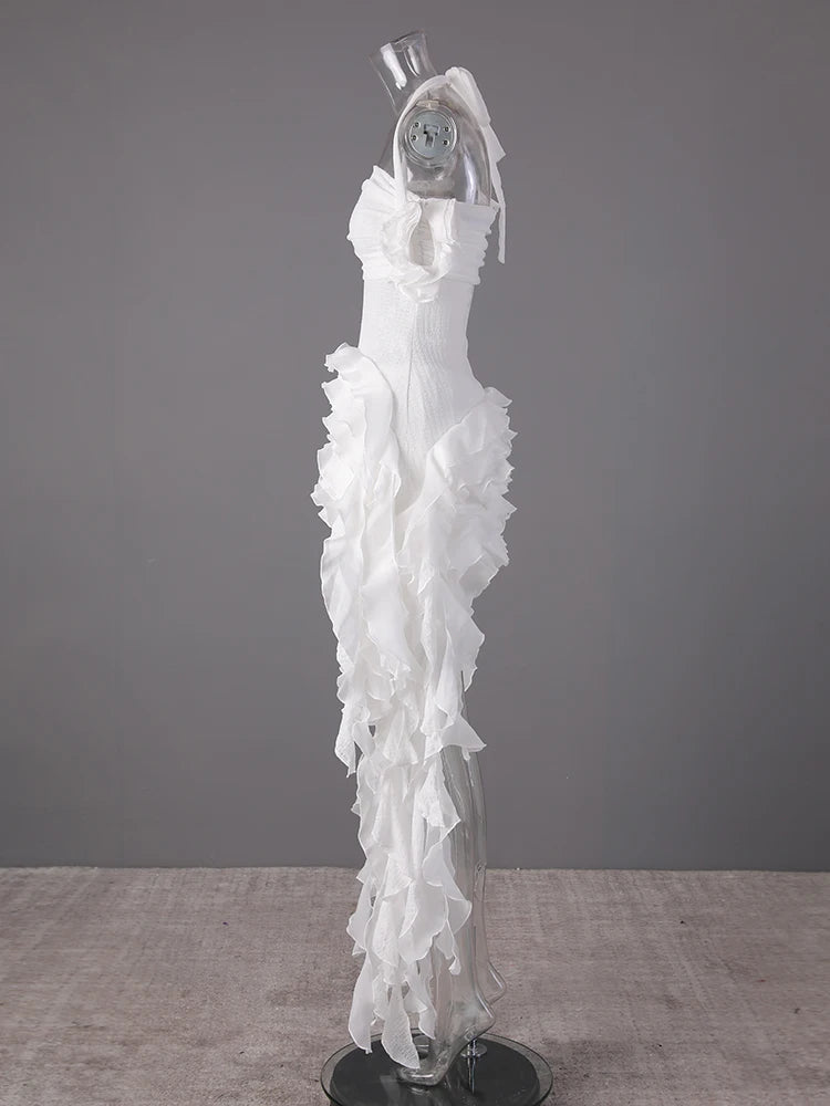 Fashion Solid Color Dress Women's Fringe Strapless Dress Waistband Same Color Shorts 2025 Summer New Tide voguable