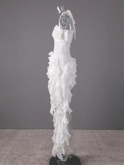 Fashion Solid Color Dress Women's Fringe Strapless Dress Waistband Same Color Shorts 2025 Summer New Tide voguable