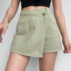 Mini Denim Skirts Women Slim Chic Vintage New Summer Asymmetrical Hotsweet Streetwear Design Ulzzang Student Harajuku Y2k Faldas