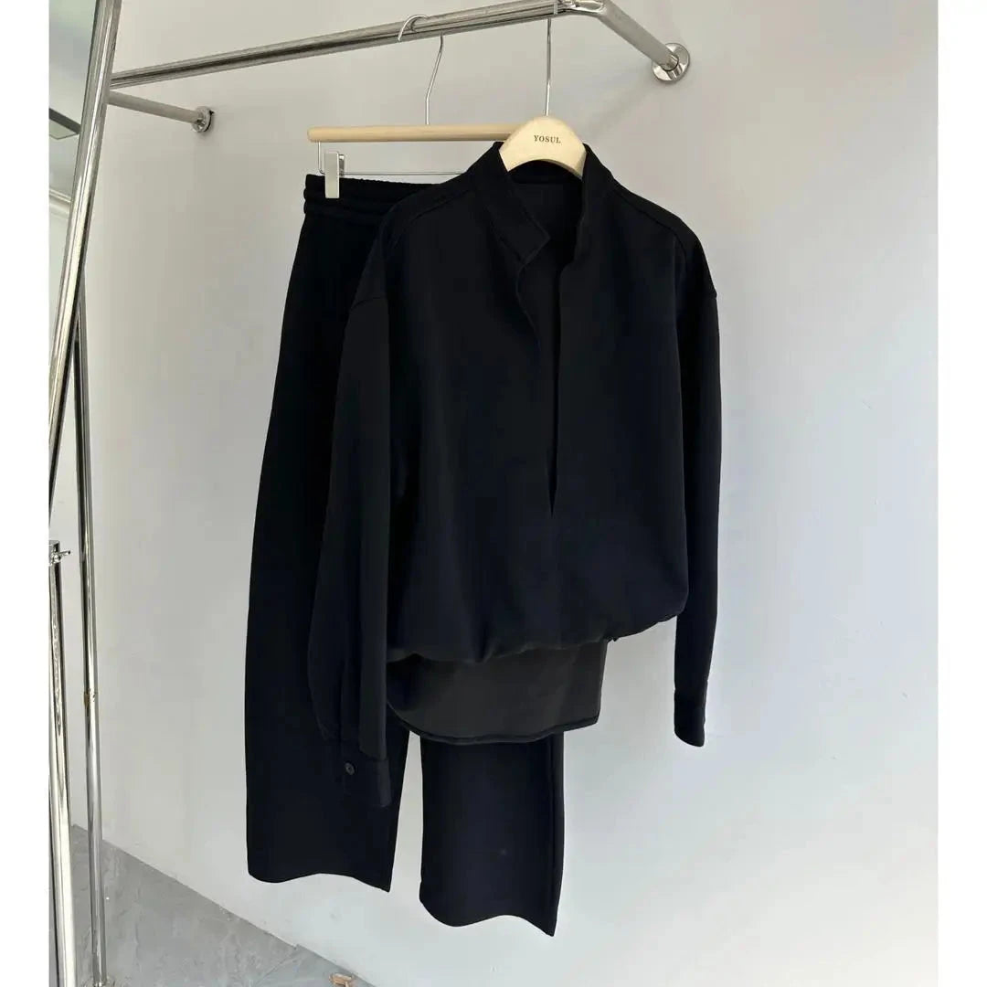 Korean Casual Sports High-end Suit Autumn Sweatshirt Fake Two-piece Spring Fashion Trend Casual Loose Suit Aesthetic Academy voguable