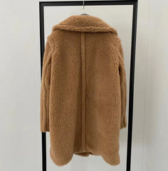 Max Short Teddy Coat 62% Alpaca 26% Wool 12% Silk Coat Winter Thicken Women's Coat voguable