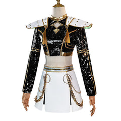 Rumi Zoey Mira Cosplay KPop Demon Hunters Cosplay Costume Wig Women Black Golden Suit Halloween Party Role Playing Outfit voguable