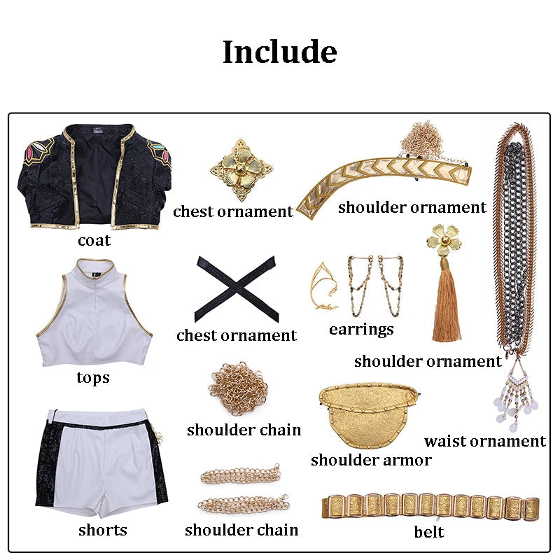 Black Golden Rumi Zoey Mira Cosplay Costume Wig Women Suit Halloween Party Role Playing Outfit voguable