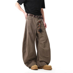 Unisex Brown Loose Fit Wide Leg Casual Pants Sportswear Lounge Joggers Street Fashion Athleisure Trendy Stylish Design Comfort voguable
