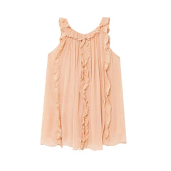 Fashion Ruffle Chic Summer Tank Top For Women Chiffon Solid Color Loose Sleeveless Top V Neck Sweet Hic Woman Vest 2025 New voguable