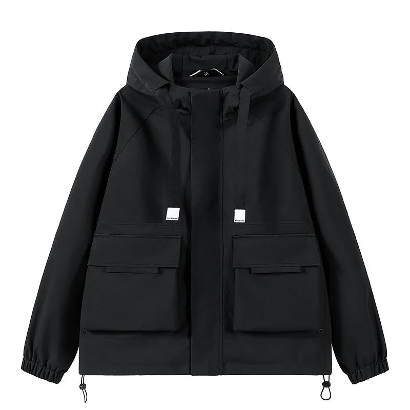 Outdoor jacket Streetwear Coffee Cargo Jacket Men Women 2025 Spring Harajuku Coat Korean Fashion Big Pocket Loose Casual 4Colors voguable