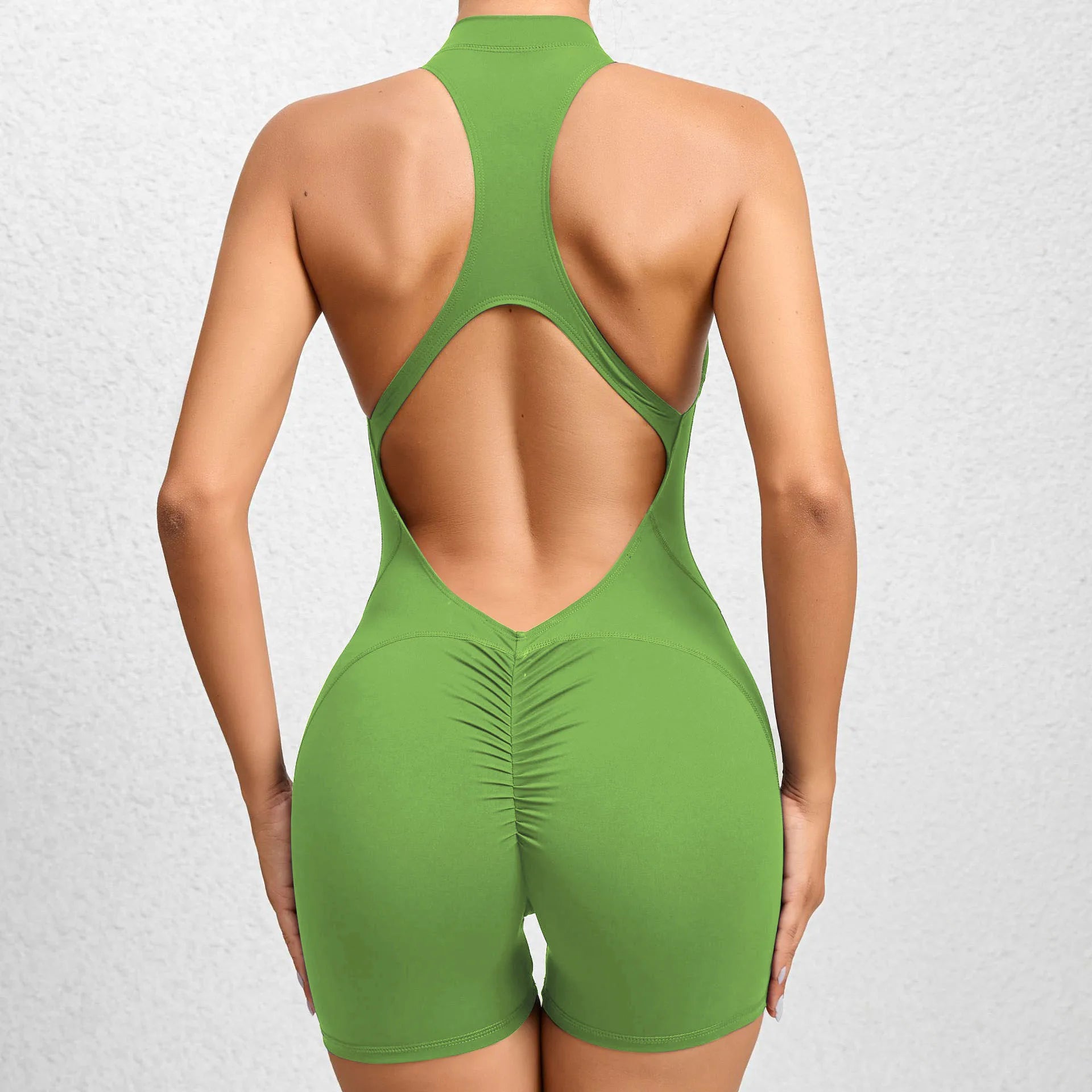 Voguable  Women V Backless Jumpsuit Workout Bodysuit Sleeveless Gym Bodycon Sportswear Fitness Yoga Suit One Piece Outfit voguable