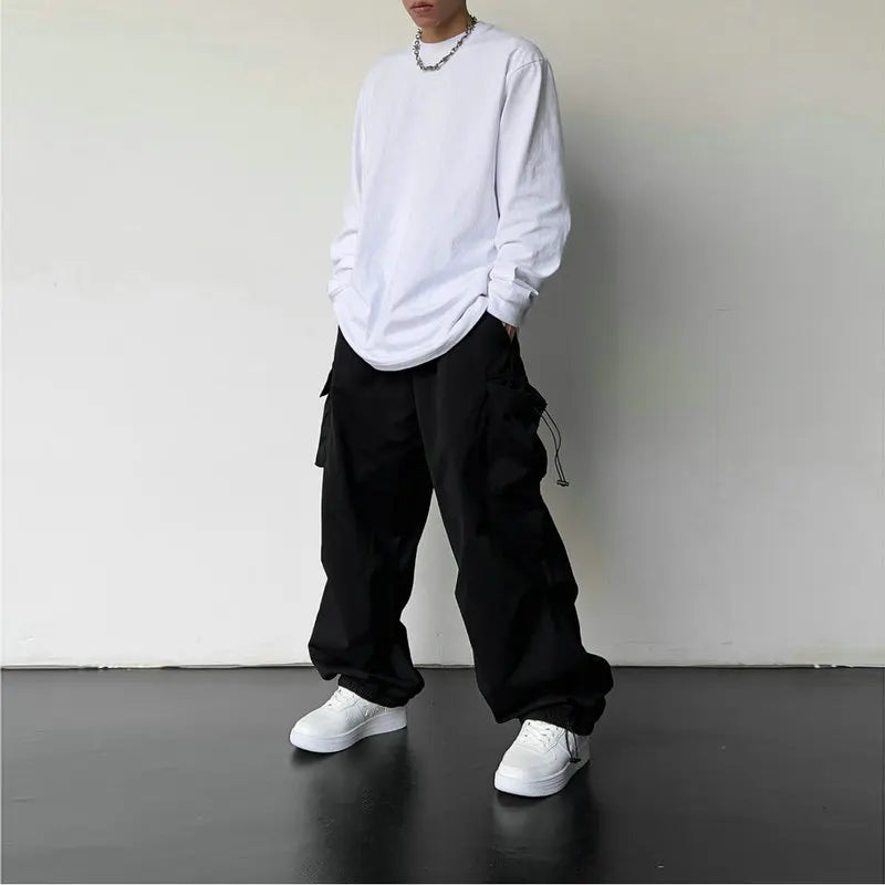 Streetwear Spring Summer Cargo Pants Men Multi-pocket Harajuku Casual Men's Jogger Pants Wide Leg Loose Women's Pants voguable