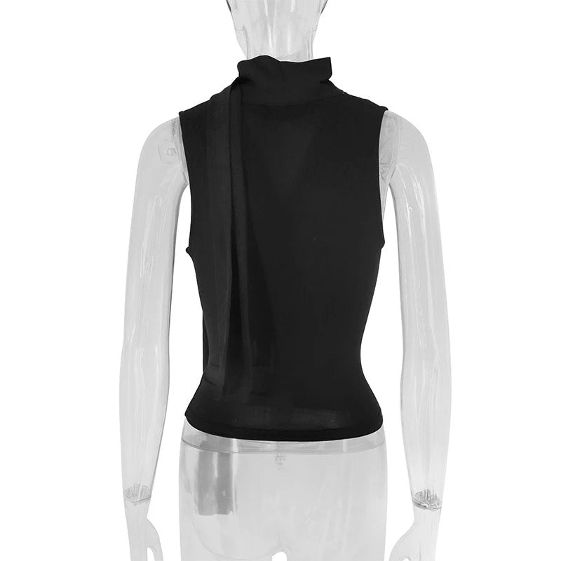 Solid Tank Summer New Women Sexy Sleeveless V-Neck Lady Top Fashion Bandage Streetwear Casual Slim Tank Elegant Knitted Clothing voguable
