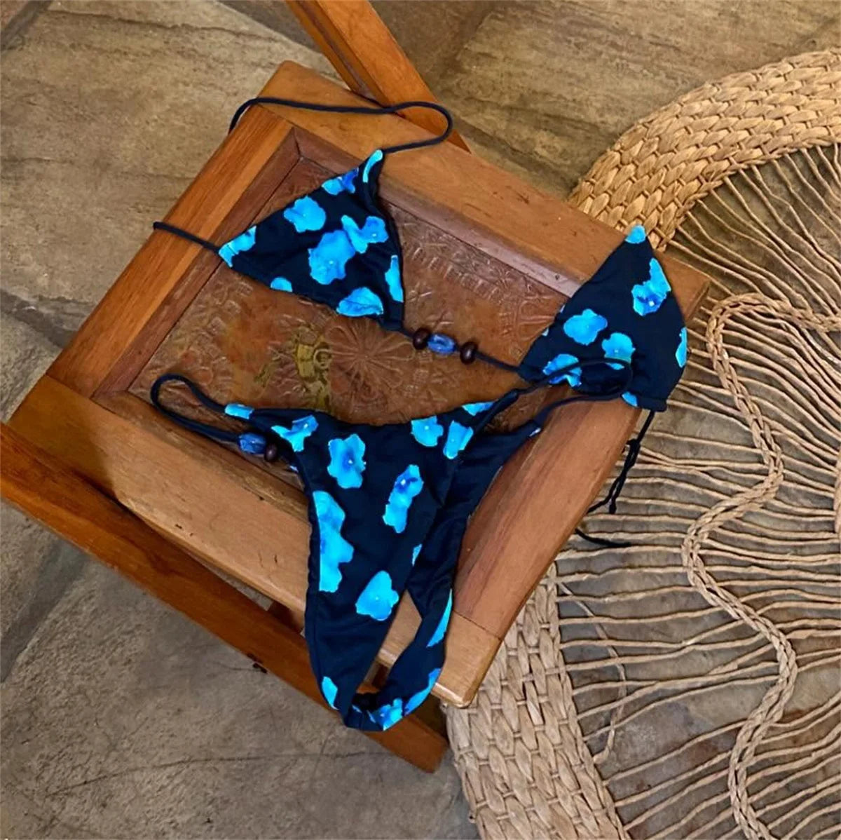 Sexy Bikini Women Swimsuit Female Swimwear Bandeau Biquini Thong Bathing Suit Shiny Swimming Suits Halter Bodysuit Beachwear voguable