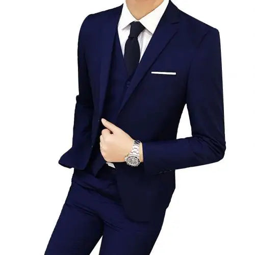 Latest Design Elegant Suits For Men Slim Fit Groom Tuxedo Wedding Male Suit Formal Business Men Clothing Costume Homme 3 Piece voguable