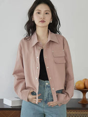 American Y2K Cargo Jacket Women Fall Casual Long Sleeve Vintage Short Coat Harajuku Turn Down Collar New Solid Hip Hop Tops voguable