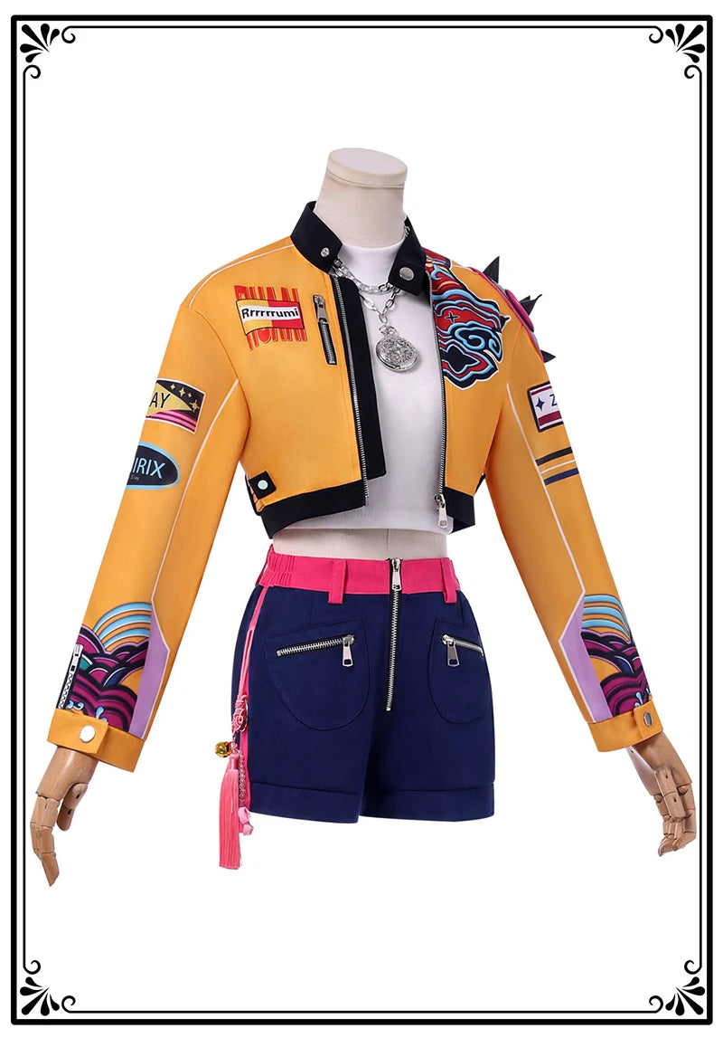 KPop Rumi Cosplay Costume Wig Women Girls Halloween Carnival Comic-con Party Role Playing Outfits voguable