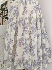 Vintage Printing A-line Folds Sling Dresses For Women Summer New High Waist Backless Pleated Long Dress voguable