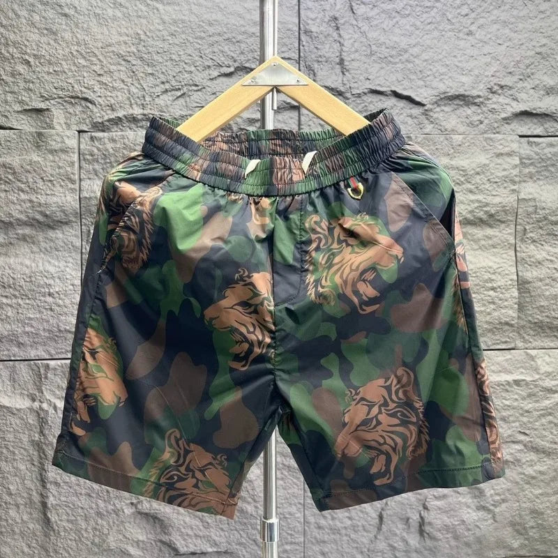 Voguable  Summer Camouflage Printed Casual Shorts for Men Trendy Stylish Sporty Cropped Pants for Youth Beach Shorts Basketball Shorts Men voguable