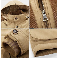 Men Thick Warm Trench Winter Parka Men Fleece Hooded Winter Jacket Coat Military Cargo Jackets Mens Plus Size Velvet Warm Coat voguable