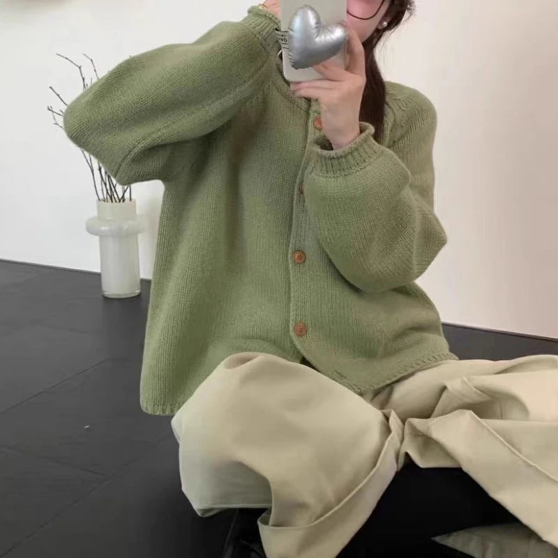 Button Up Cardigan Sweater for Women Cozy Knitted Long Sleeve Single Breasted Sweater Jacket Autumn Winter Casual Chic Outfit voguable