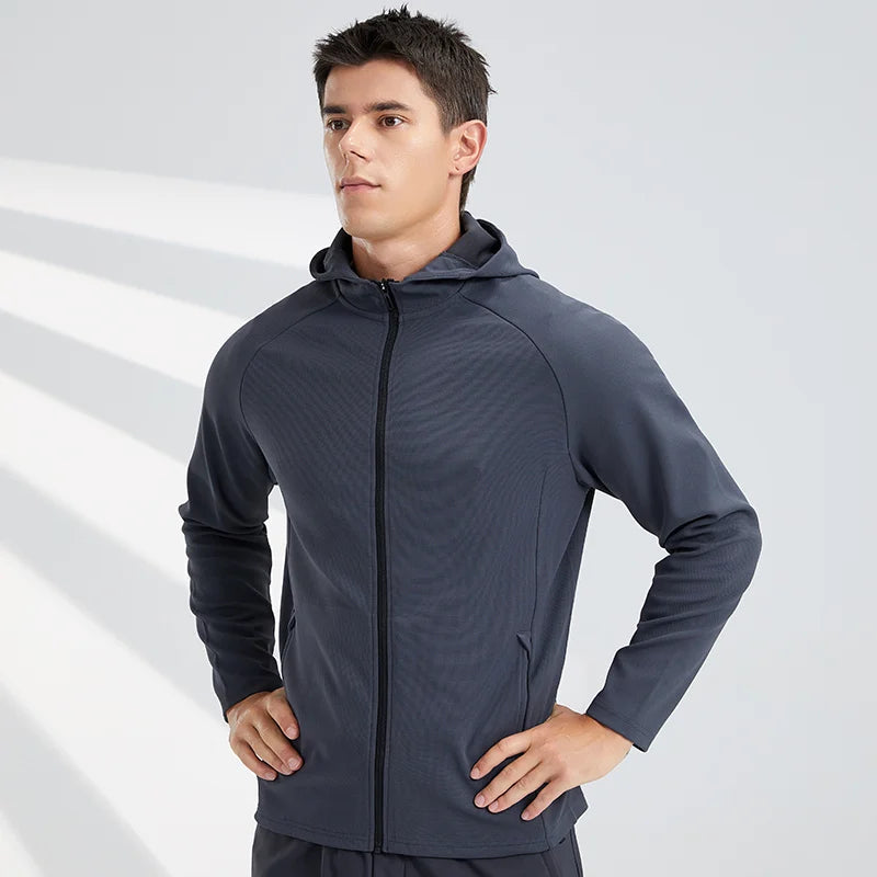 M en's Jackets New Arrival Autumn Full Zipper Men's Long Sleeve Hoodie Breathable Elastic Jackets Comfortable Outdoor Sports Top voguable