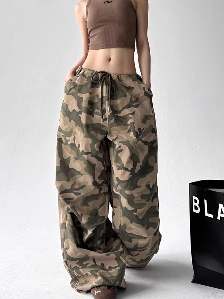 Y2K Camouflage Cargo Pant Women Streetwear Loose Hip Hop Harajuku Trousers American Vintage High Waist Summer Bf Casual Pants voguable