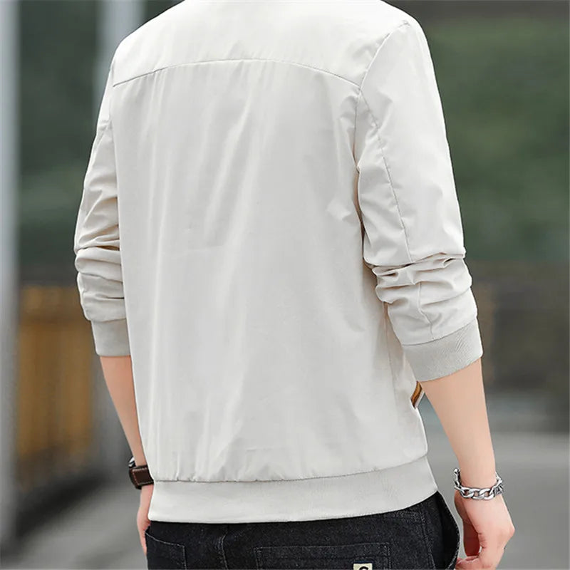 New Autumn Bomber Baseball Jacket Men Fashion Slim Fit Coat Streetwear Solid Color Male Outwear Zipper Casual Jackets Brand Tops voguable