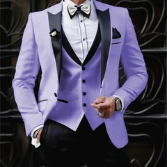 Voguable  Jacket+Vest+Pant High Quality Wedding Groomsmen Suit 3 piece Men Simple Business Elegant Fashion Job Interview Gentleman Suit voguable