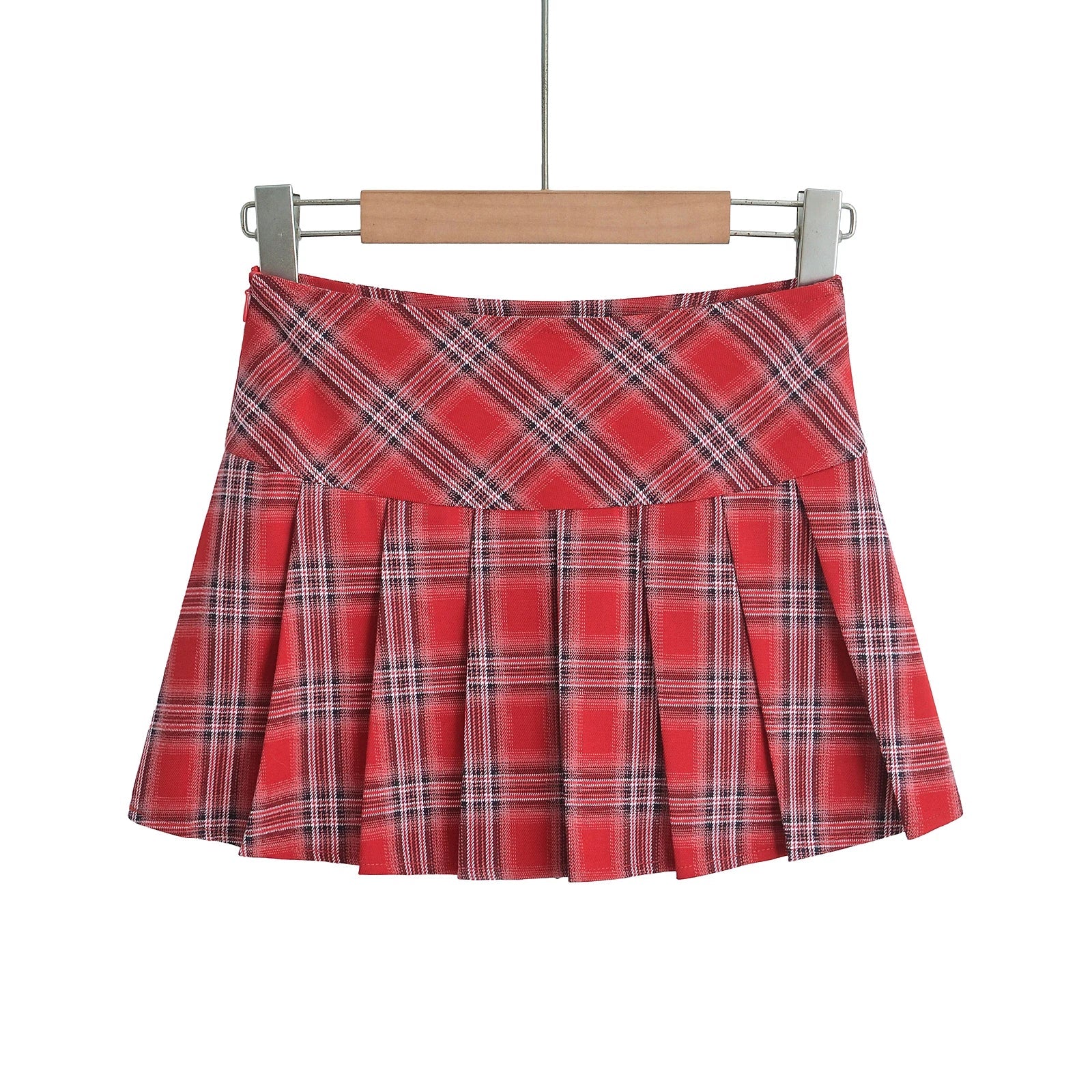 Mini Skirts For Woman Korean Fashion Red Plaid Skirts Women Y2k Clothes Cute Short Skirts Harajuku Vintage Pleated Skirts Preppy Pbong