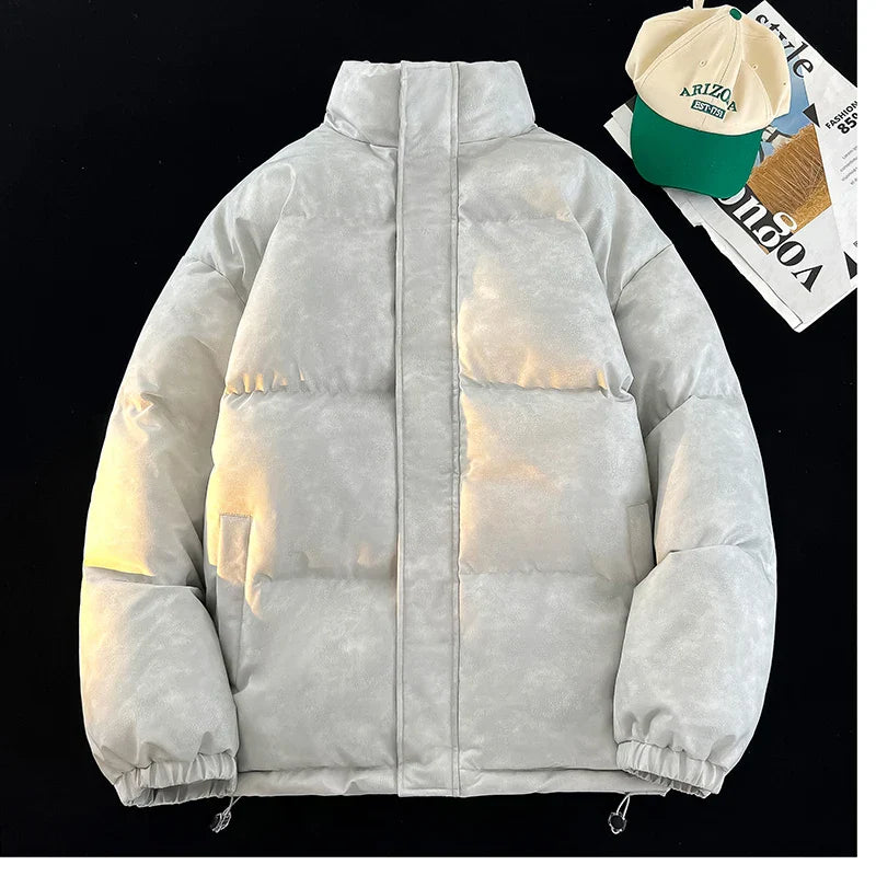 Hip Hop Winter Fleece Fluffy Jacket Streetwear Harajuku Fuzzy Zipper Coat Men Autumn Solid Color Lightweight Jackets Black gotmes-shop