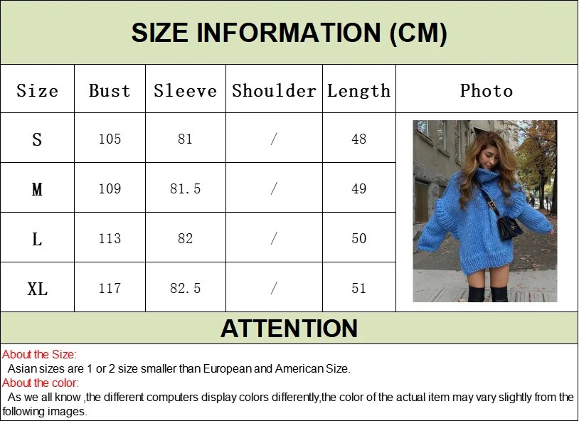 Women Solid Knit Turtlrneck Sweater Casual Oversize Lantern Long Sleeve Thick Warm Pullover New Autumn Winter Loose Top Knitwear voguable