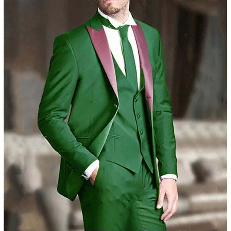 Voguable  Latest Design 3 Piece Wedding Men Suits 2026 Slim Fit Groom Tuxedo Terno Masculino Formal Prom Men's Party Wear Costume Homme voguable