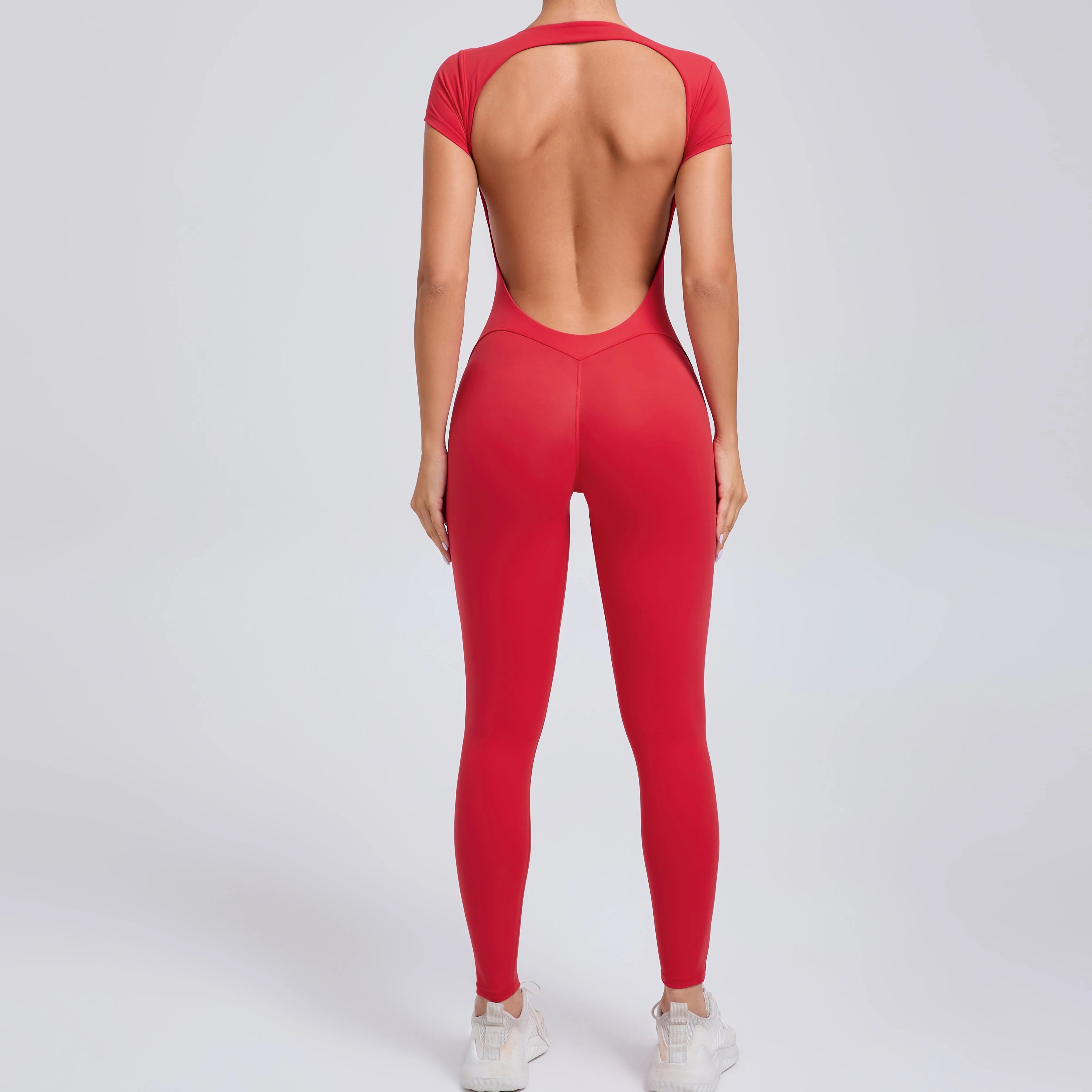 Voguable  One-piece Yoga Padded Backless Suit Female Rompers Quick Dry Yoga Clothing Workout Bodysuits Scrunch Sports Jumpsuit Women voguable
