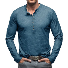 Spring Autumn Fashion Round Neck Long Sleeve Solid T-Shirts Men's Clothing Button Bottoming Shirt Korean Casual All-match Tops voguable