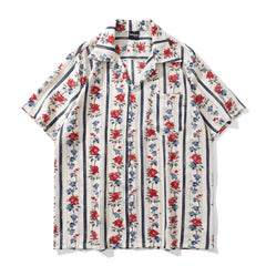 Striped Flower Tropic Hawaiian Shirts for Men Summer Retro Shirt Unisex Clothing voguable