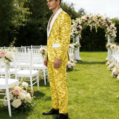 Voguable  Luxury Men's Sequin 2 Piece Set (Blazer+Pants) Shawl Collar 1 Button Slim Fit Sparkly Tuxedos Jacket Trousers for Wedding Party voguable