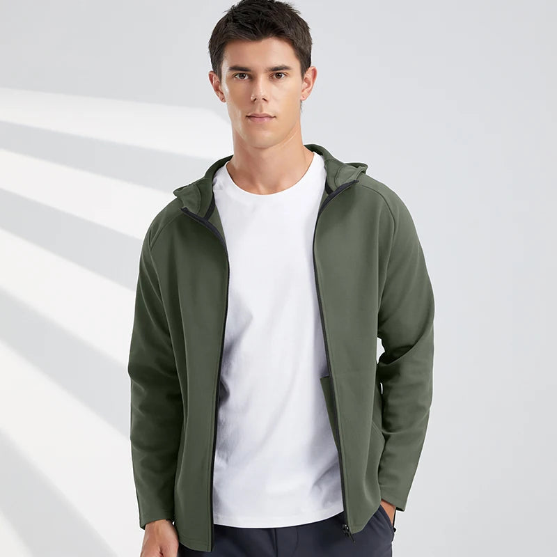 M en's Jackets New Arrival Autumn Full Zipper Men's Long Sleeve Hoodie Breathable Elastic Jackets Comfortable Outdoor Sports Top voguable