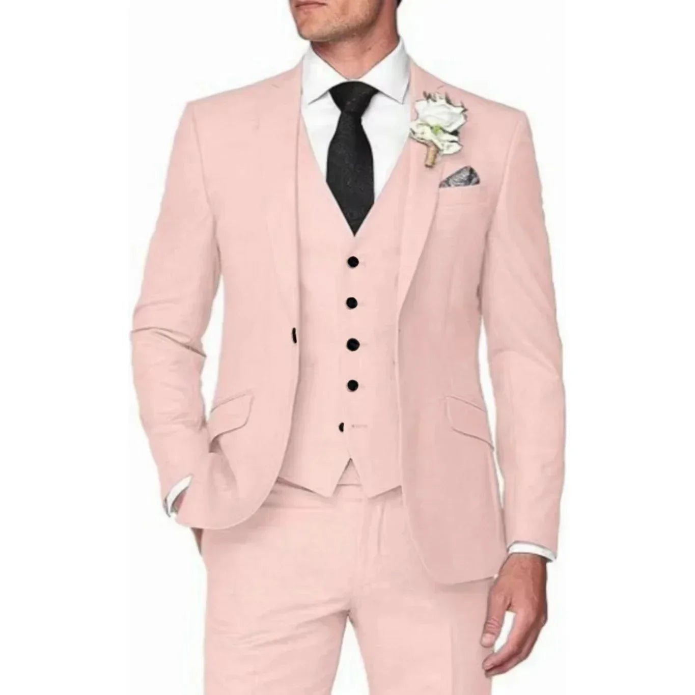 Voguable  Classic Men's 3pcsTuxedo Suit Colorful Blazer Vest And Pants Set Single Button High-Quality Men's Costume for Formal Occasions voguable